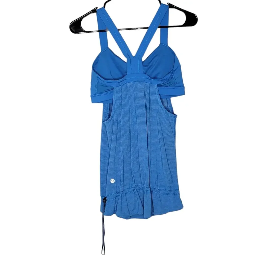 Lululemon Blue Rest Less Cinch Waist Activewear Tank Top Women's 6/8 - Picture 2 of 10